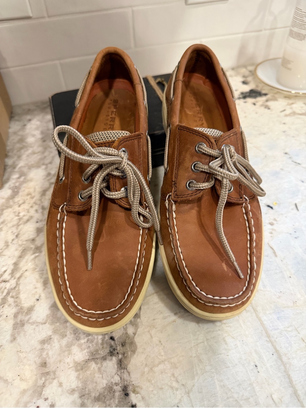 Sperry Chestnut Brown Leather 2-Eye Boat Shoes